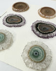 Genuine Amethyst, Agate, Quartz & Green Jasper Stalactite Slices Flat - Perfect for Crafting Unique Jewelry - STS0023