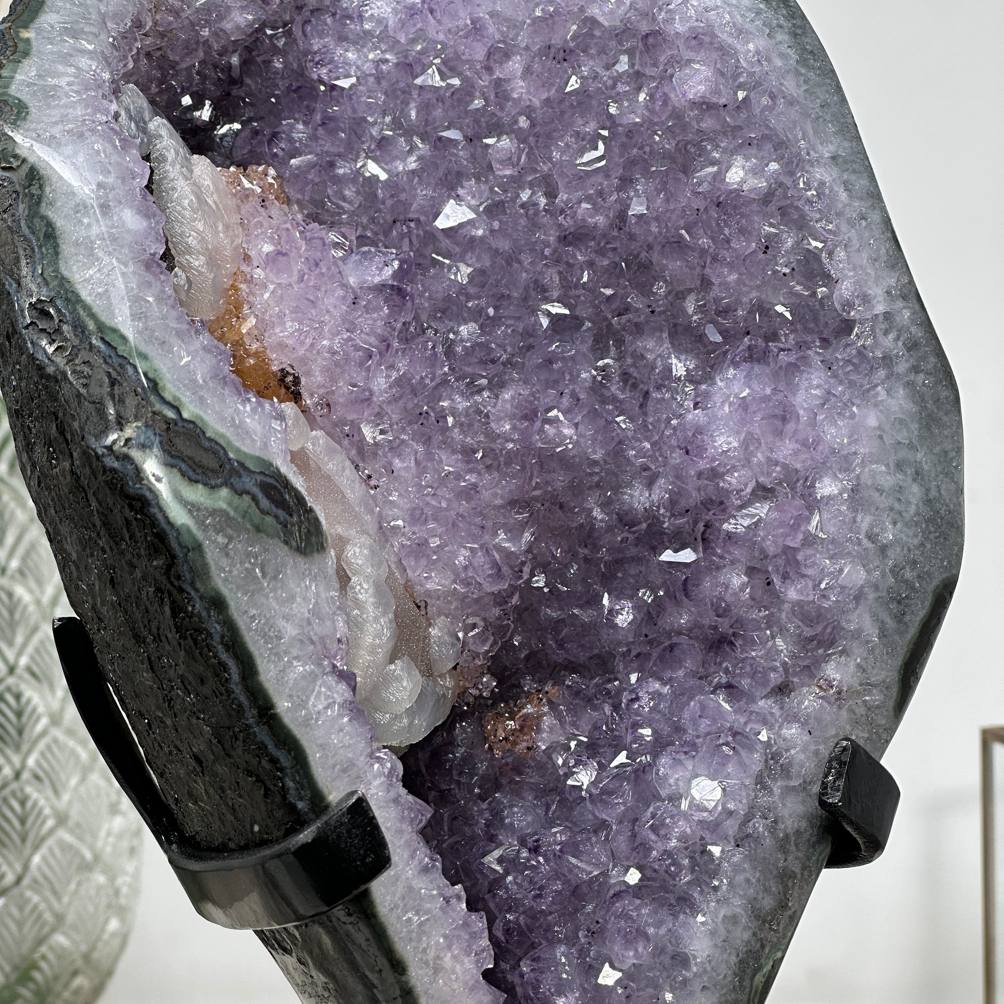 Huge Amethyst Geode with Unique Calcite Specimen - AWS1064