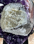 Outstanding Natural Amethyst Cluster with Huge Calcite Crystal, Great Addition to Your Crystal Collection - MWS0952