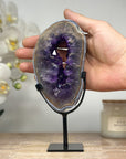 Deep Purple Amethyst & Blue Agate Geode Portal Slice - MWS1672