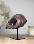 Natural Crystal Geode with Red Agate Shell - MWS1620