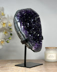 Top Grade Natural Amethyst Geode, Metallic Stand included - MWS1728