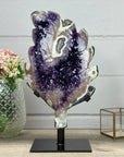 Unique Beautiful Amethyst & Green Jasper Stone Leaf - AWS0882