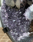 Unique Natural Amethyst Cluster with Calcite & Black Hematite Formation - MWS1653