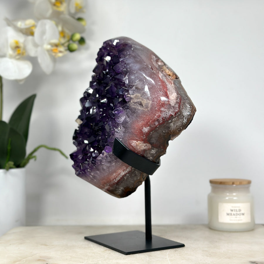 Amethyst Cluster with Red Jasper Banding - MWS1303