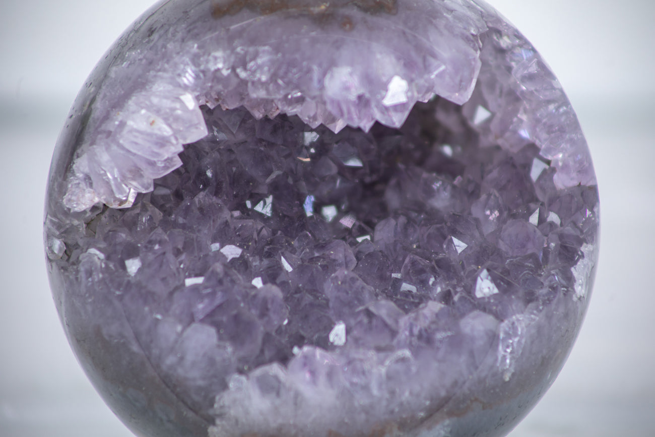 4.6 in Amethyst and QJasper Sphere Geode - SAM0137