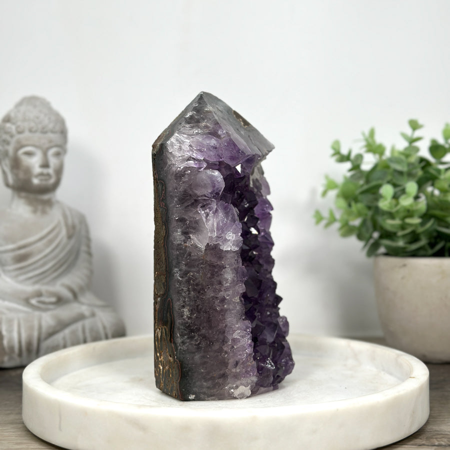 Large Natural Amethyst Stone Tower Geode  - STP0178