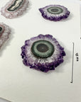 Wholesale Amethyst, Green Jasper & Quartz Stalactite Slices for Jewelry Making - Bulk Flat Set - STS0006