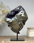 Astonishing Top Grade Natural Amethyst & Green Jasper Geode - MWS1400