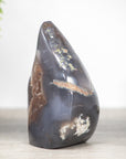 Quartz Druzy & Blue Agate Stone Flame Carving Geode - FST0097