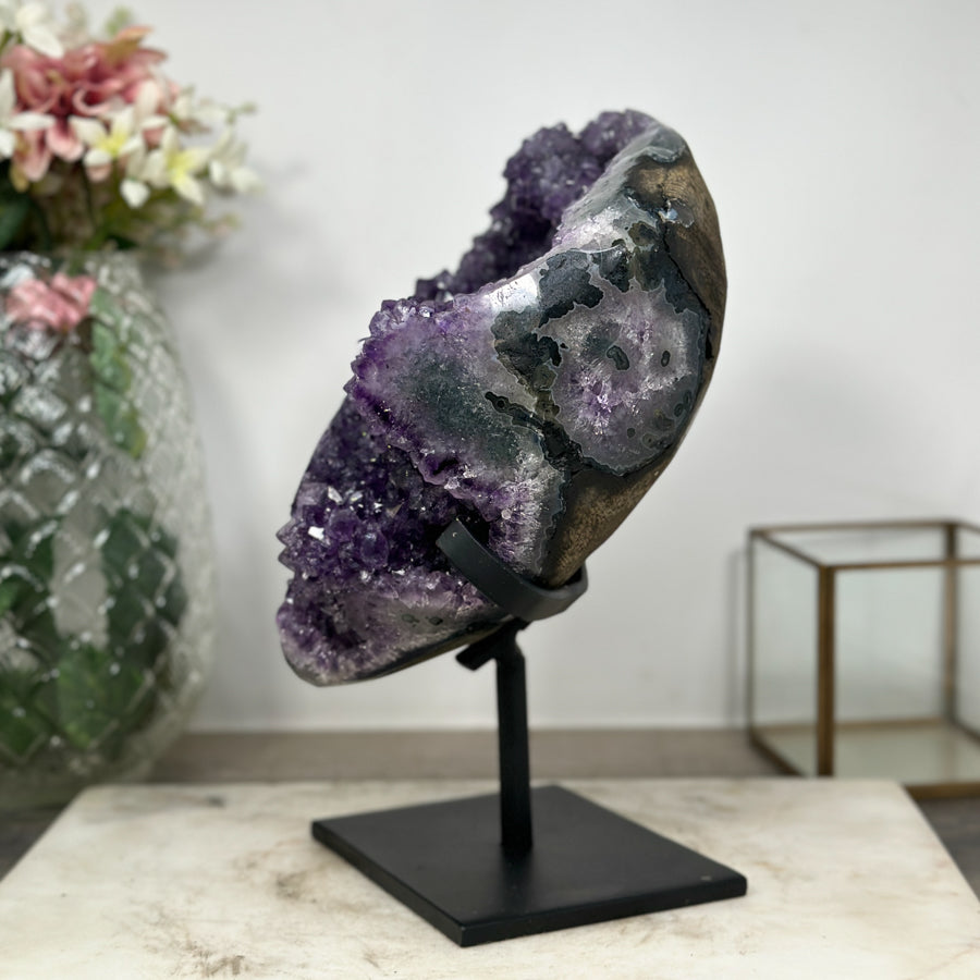 Stunning Natural Amethyst Geode with Unique Crystal Formations - AWS1259