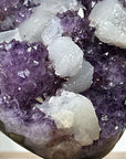 Beautiful Amethyst Cluster with Candy Calcite Crystal Inclusions - MWS1073