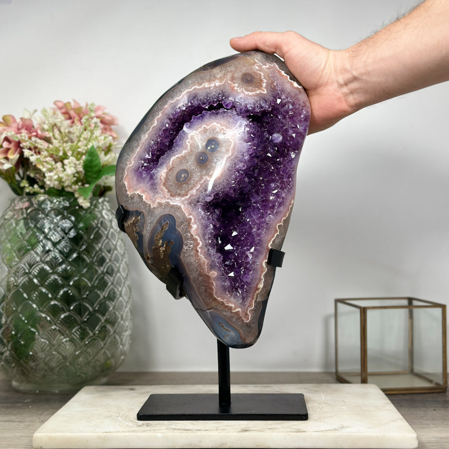 Outstaning Large Amethyst Stone with Stalactite Eyes - AWS0884