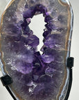 Deep Purple Amethyst & Blue Agate Geode Portal Slice - MWS1672