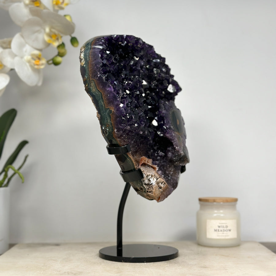 Deep Purple Amethyst Cluster with Stalactite Eye Formation - MWS1436