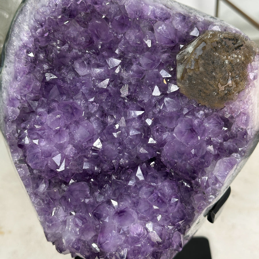 Natural Amethyst Stone Crystal with Calcite Formation - Unique Decorative Piece - MWS0895