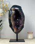 Unique Large Amethyst & Agate Geode, Premium Quality, Stand Included - MWS1505