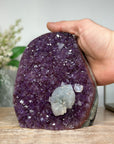 Natural Amethyst Cathedral with Calcite Crystal inclusion & Green Jasper Shell - CBP0967