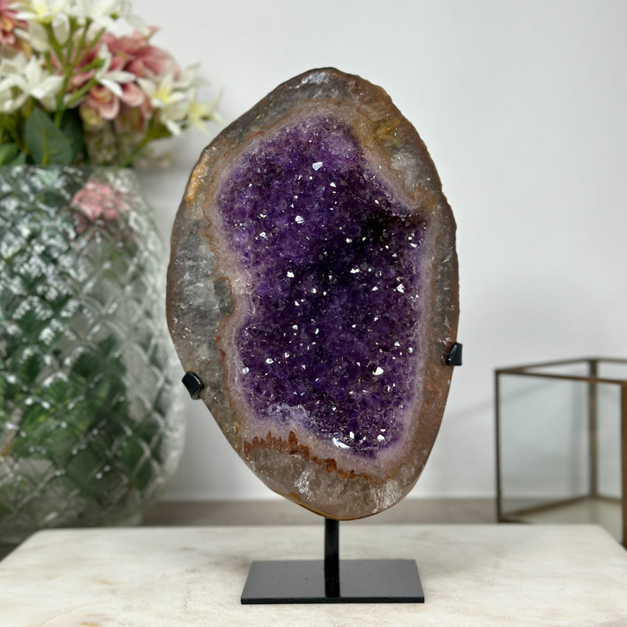 Charming Natural Amethyst &amp; Quartz Geode Centerpiece - MWS0914