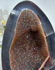 Natural Agate Geode with Sugar ruzy Crystals - MWS1733