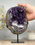 Unique Amethyst Geode with Stalactite Eyes & Deep Purple Crystals - MWS1585