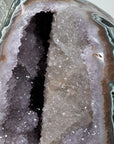 Natural Green Jasper & Amethyst Geode with huge Calcite Formation - CBP1070