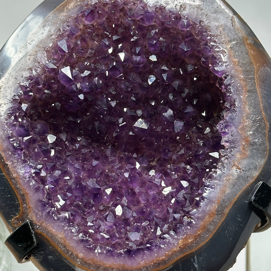 Beautiful Agate &amp; Amethyst Stone Cave, Metallic Stand Included - MWS0932