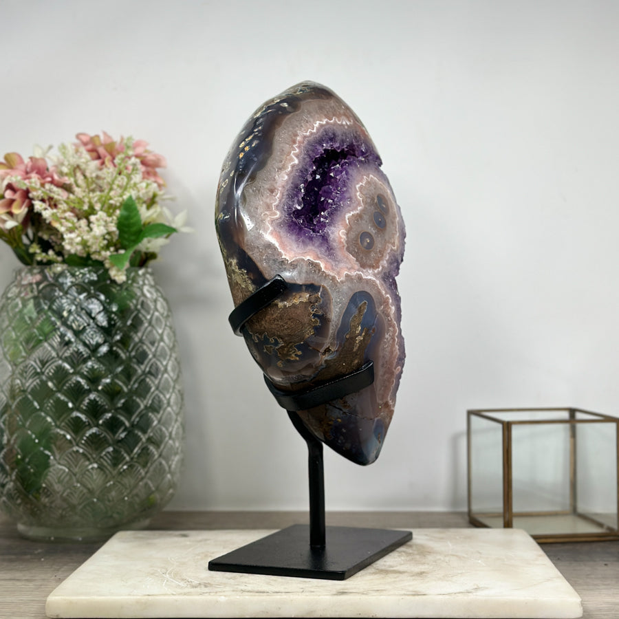 Outstaning Large Amethyst Stone with Stalactite Eyes - AWS0884