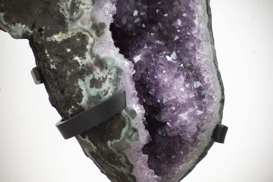 Stunning huge Natural Amethyst & Green Jasper Geode from Uruguay - MWS0369