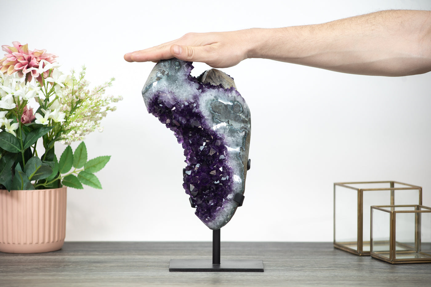 XXL Polished Amethyst Freeform with Large and Deep Purple Crystals - MWS0368