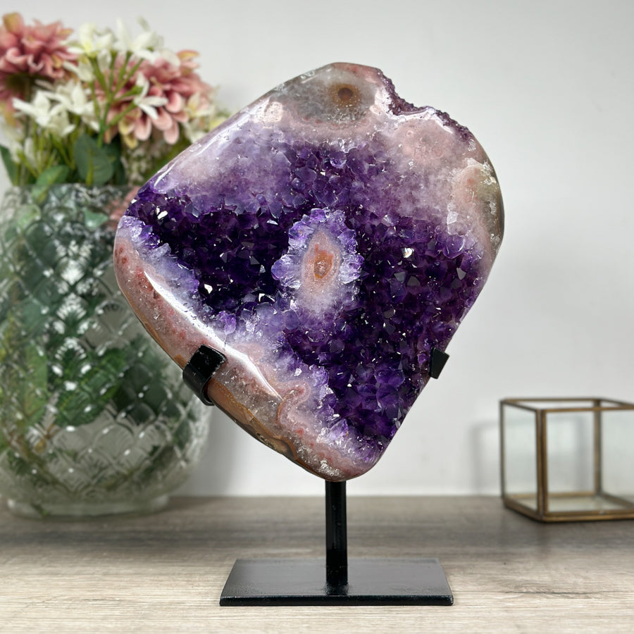 Stunning Large Amethyst &amp; Pink Jasper Specimen - MWS1233