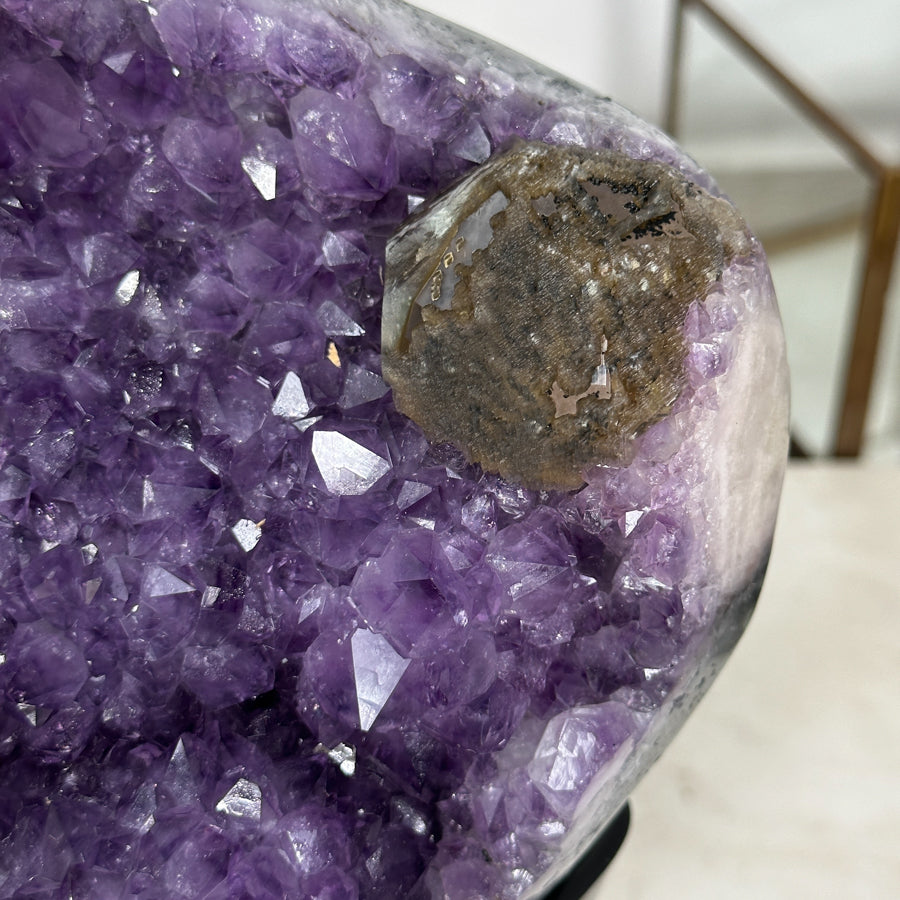 Natural Amethyst Stone Crystal with Calcite Formation - Unique Decorative Piece - MWS0895