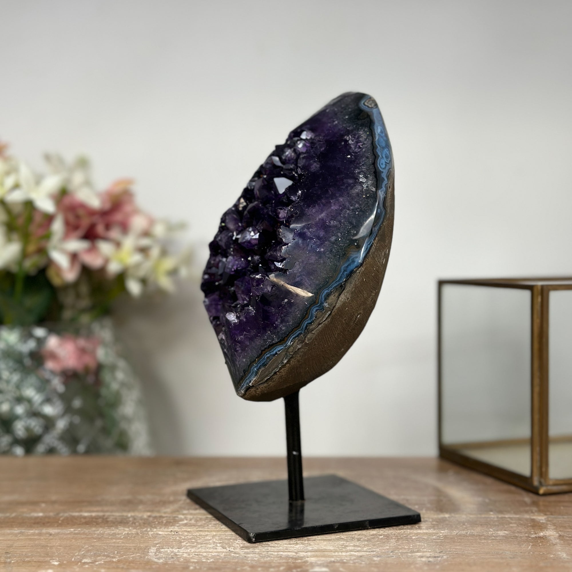 Premium Deep Purple Amethyst with Fixed Stand - AWS0544