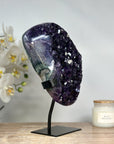 AAA Grade Natural Amethyst Cluster with Metal Stand - MWS1736