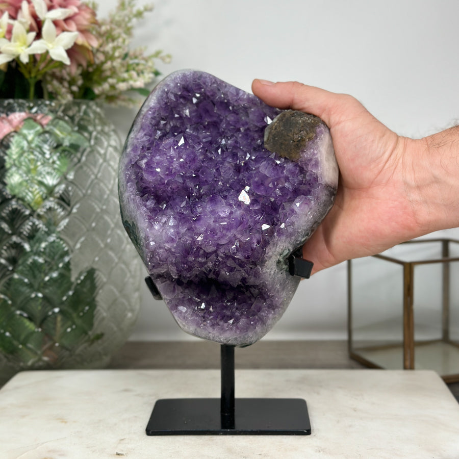 Natural Amethyst Stone Crystal with Calcite Formation - Unique Decorative Piece - MWS0895