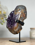 Natural Amethyst & Quartz Crystal Cluster with Stunning Yellow Banding - MWS1571