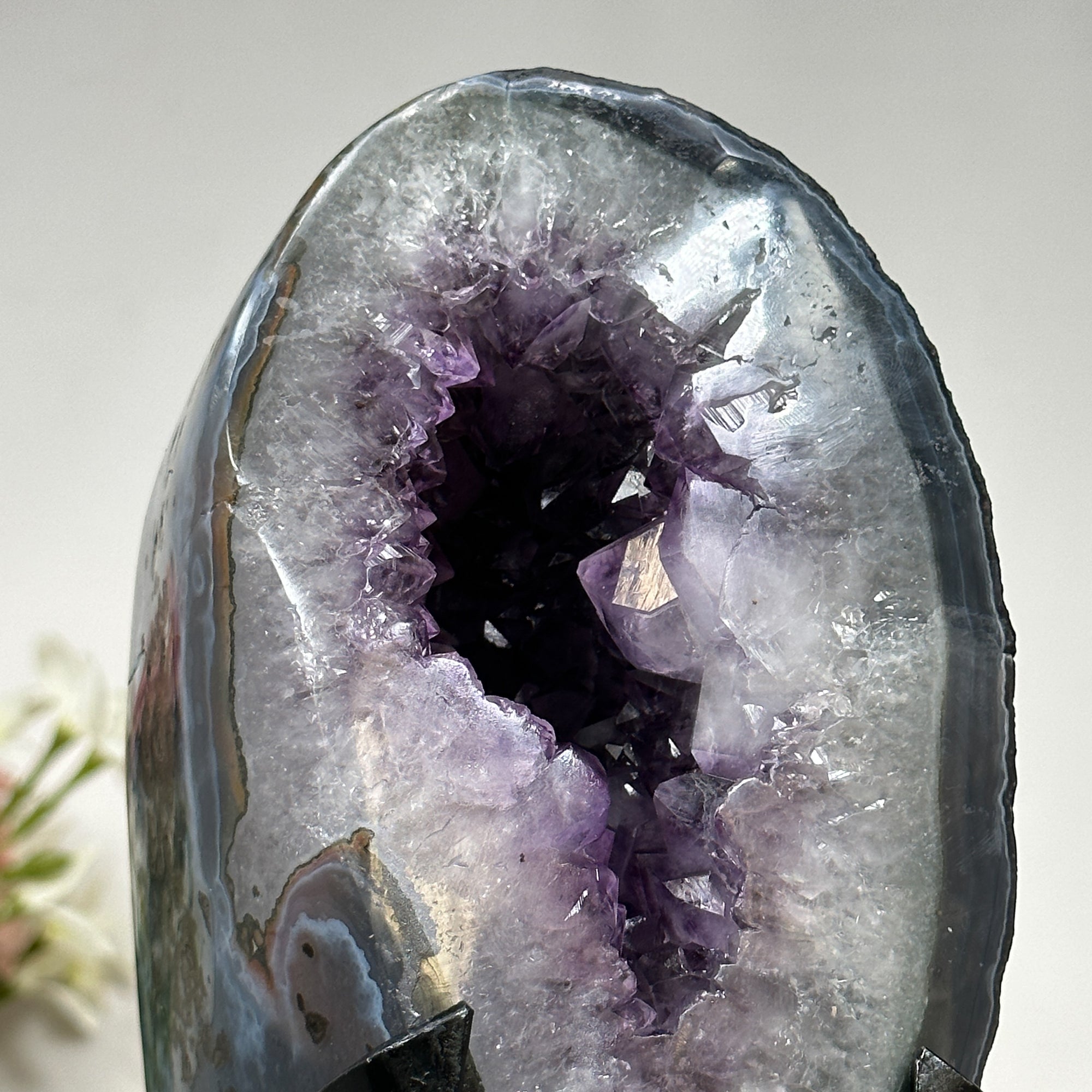 Natural Amethyst and Agate Stone Geode - AWS0289