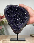 Stunning Amethyst Geode with Blue banded Agate Shell, Great for Spiritual Growth and Balance - MWS0957