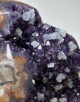 Unique Natural Amethyst and Jasper Stone Cathedral with Calcite Crystals - CBP0608