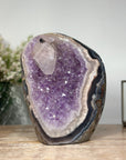 Unique Amethyst Geode, Calcite Crystal, Agate & Jasper Shell - CBP0412