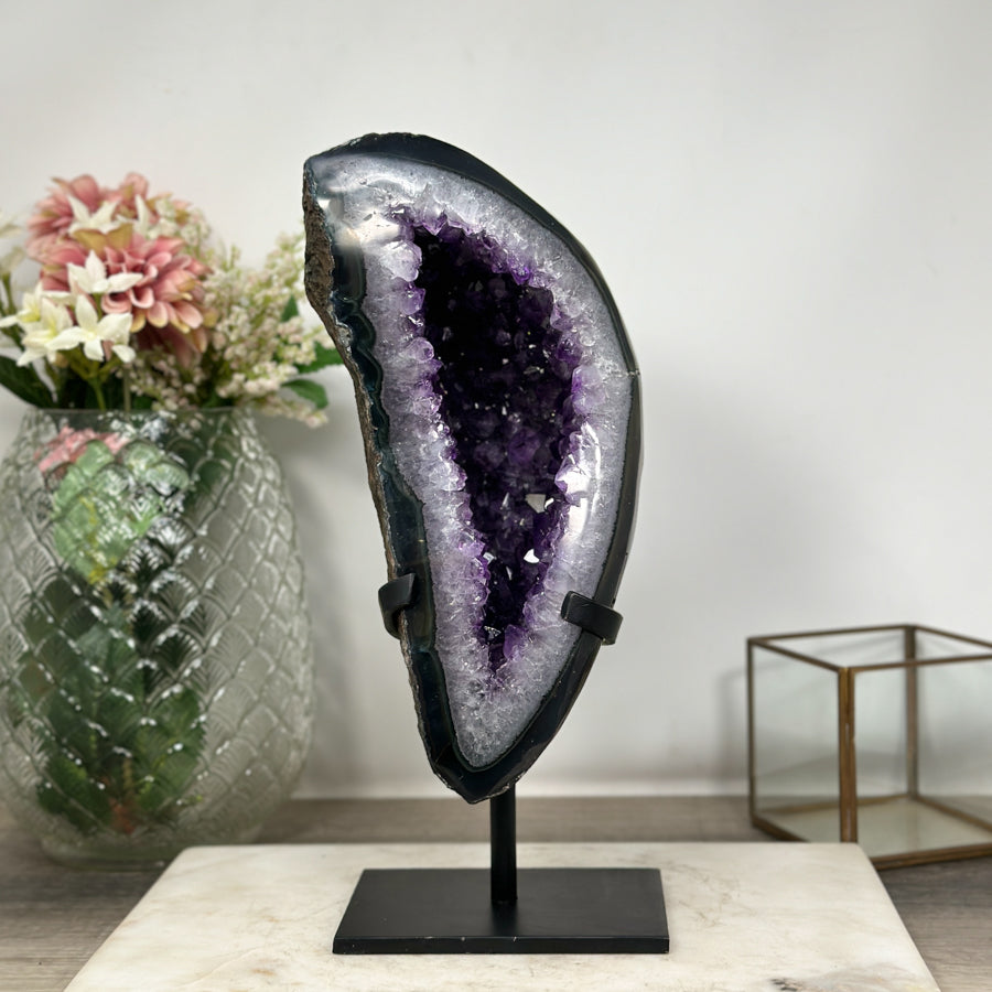 Natural Large Amethyst &amp; Agate Geode – Perfect for Meditation or Home Decor - MWS0902