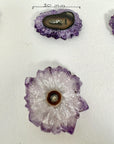 Unique amethyst & Quartz Stalactite Slices Set - Natural Crystal for Handmade Jewelry - STS0020