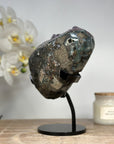 Natural Amethyst Geode, Metallic Stand Included - MWS1396