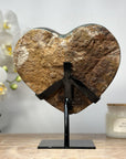 A+ Grade Natural Amethyst Heart Carving with Metal Stand - HST0230