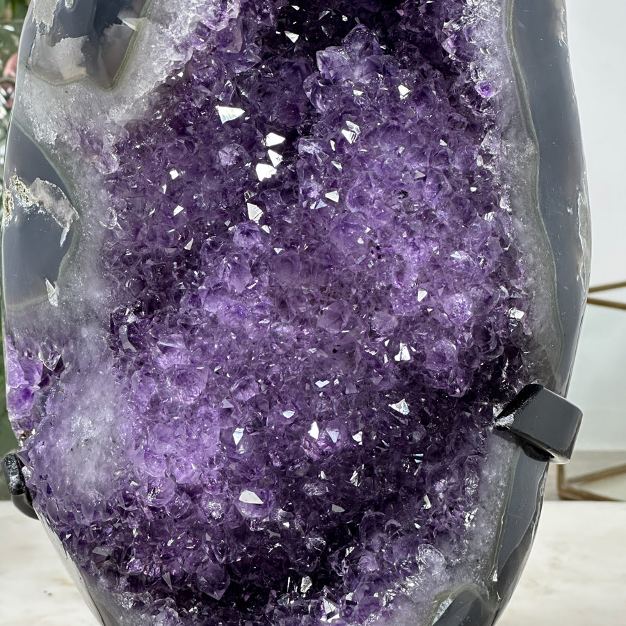 XXL Beautiful Amethyst &amp; Agate Natural Geode - Perfect Home Centerpiece - MWS0919