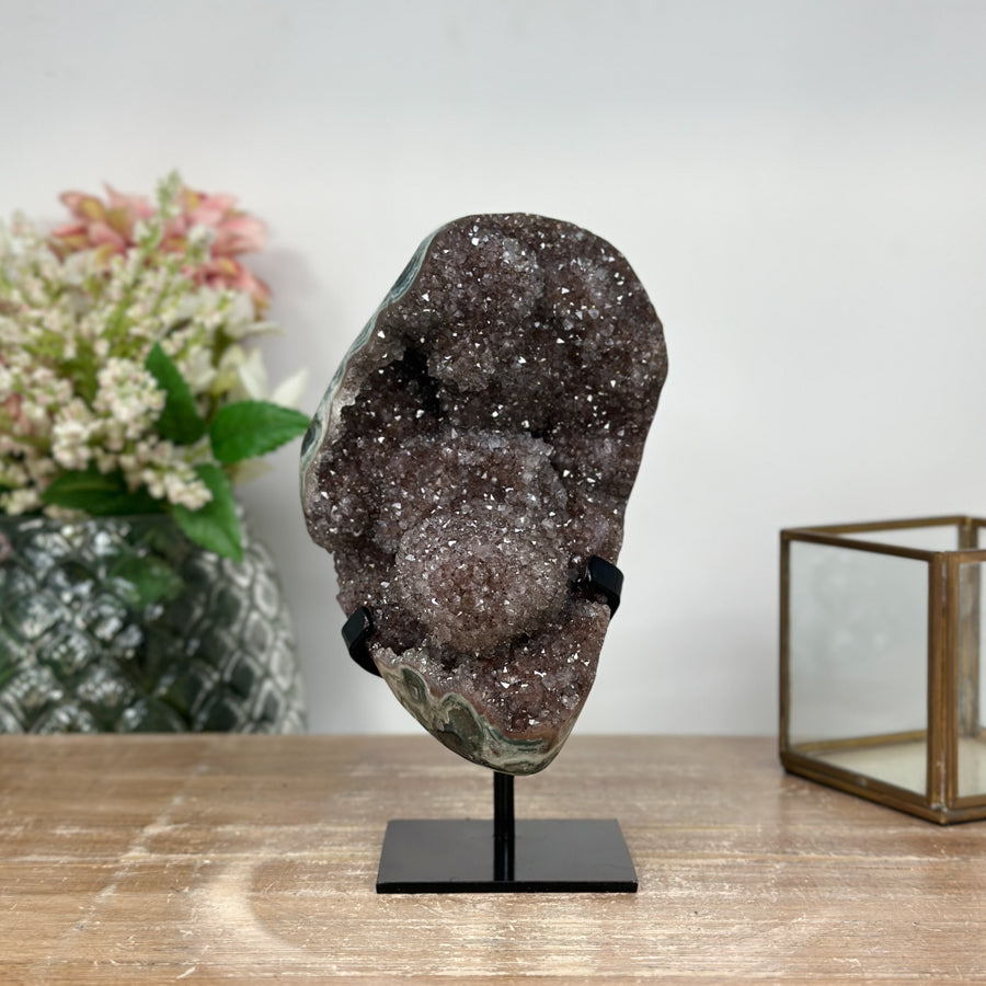 Jasper &amp; Quartz Crystal Specimen - Elegant Bookshelf Highlight - MWS0784