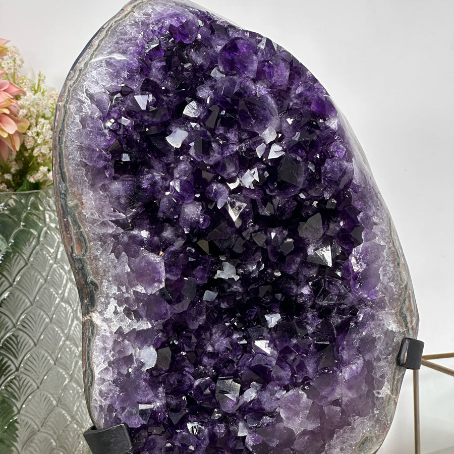 Premium Uruguayan Amethyst Geode with Large Purple Crystals – Ideal for Energy Work or Unique Gift - MWS0901