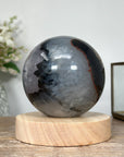 Quartz & Agate Sphere with Wooden Stand with uilt-in LED Light - SPH0138