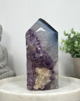 Amethyst & Agate Stone Tower with Calcite Inclusion  - STP0174