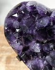 A+ Grade Natural Amethyst Heart Carving with Metal Stand - HST0225